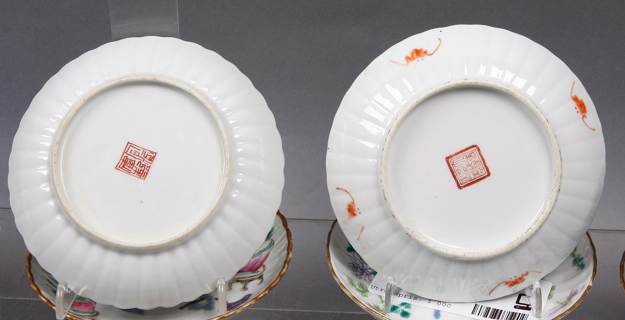 FAT, 9 st. Porslin, Kina, 1800-tal.