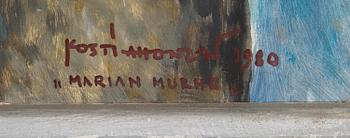 Kosti Ahonen, olja på pannå, signerad och daterad 1980.