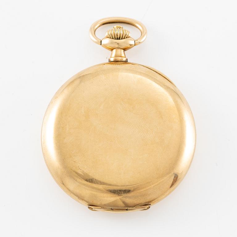 Omega, pocket watch, 14K gold, lever escapement, "Red Twelve", 52.5 mm.