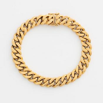 Bracelet 18K gold, curb link.