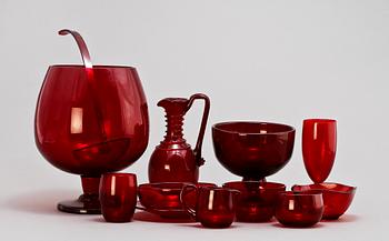 GLASSERVIS, 33 delar, Monica Bratt, Reijmyre, 1900-talets mitt.