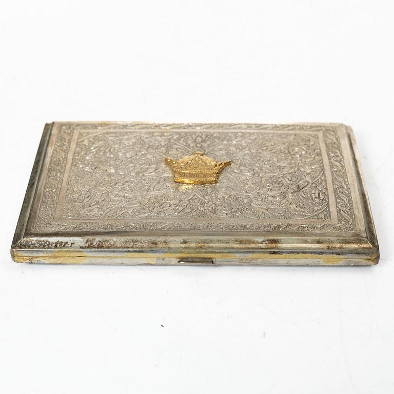 Case, silver, Persian, unmarked.