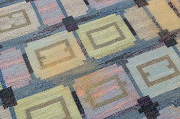 Judith Johansson, a carpet, "Spise Hall", flat weave, ca 373 x 275 cm, signed JJ.