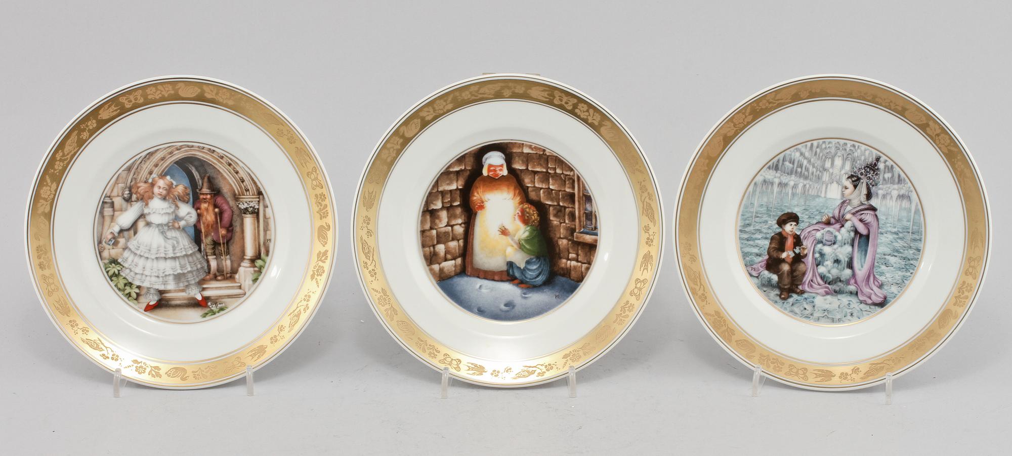TALLRIKAR, 12 st, H C Andersen, Royal Copenhagen, 1970-tal.
