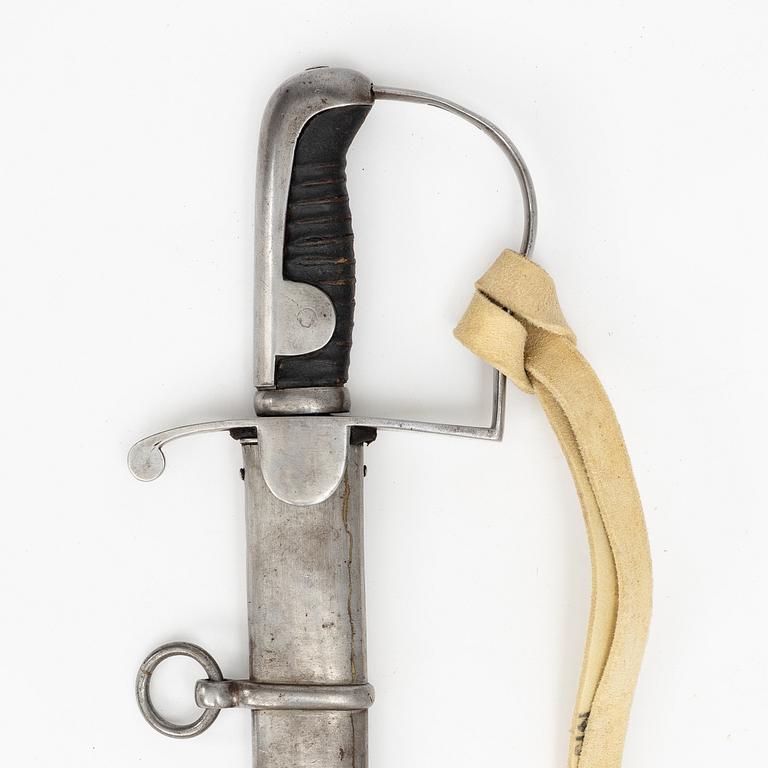 Saber, Swedish, 1831 artillery pattern, with scabbard.