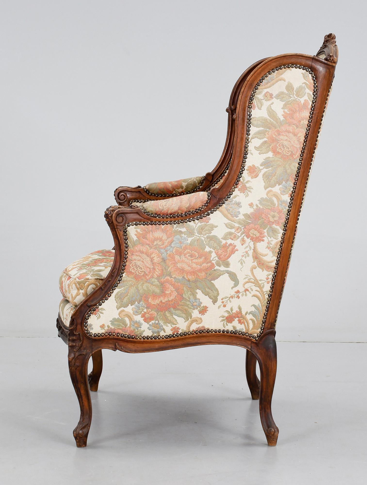 FÅTÖLJ, rokokostil, 1900-tal.