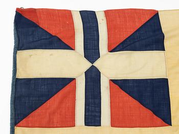 A Swedish flag with the sympol of the Swedish Norwegian union, late 19th/early 20th Century.