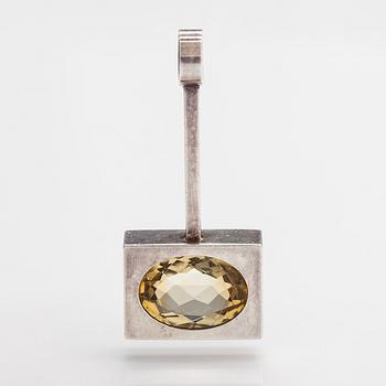 Elis Kauppi, A sterling silver and citrine pendant. Kupittaan kulta, Turku.