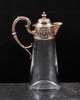 KARAFF, glas och sterlingsilver, Topazio, Portugal, tidigt 1900-tal.