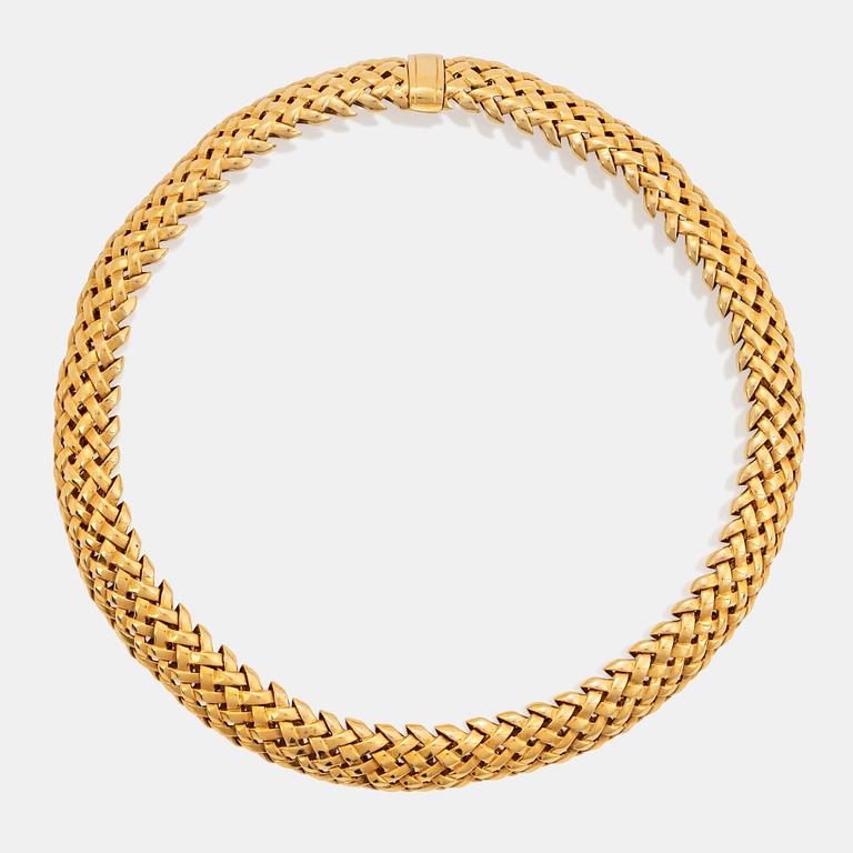 An 18K gold Tiffany necklace "Vannerie".