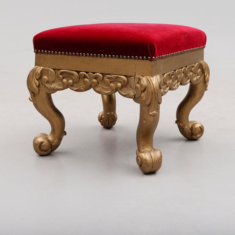 TABURETT, barockstil, omkring år 1900.