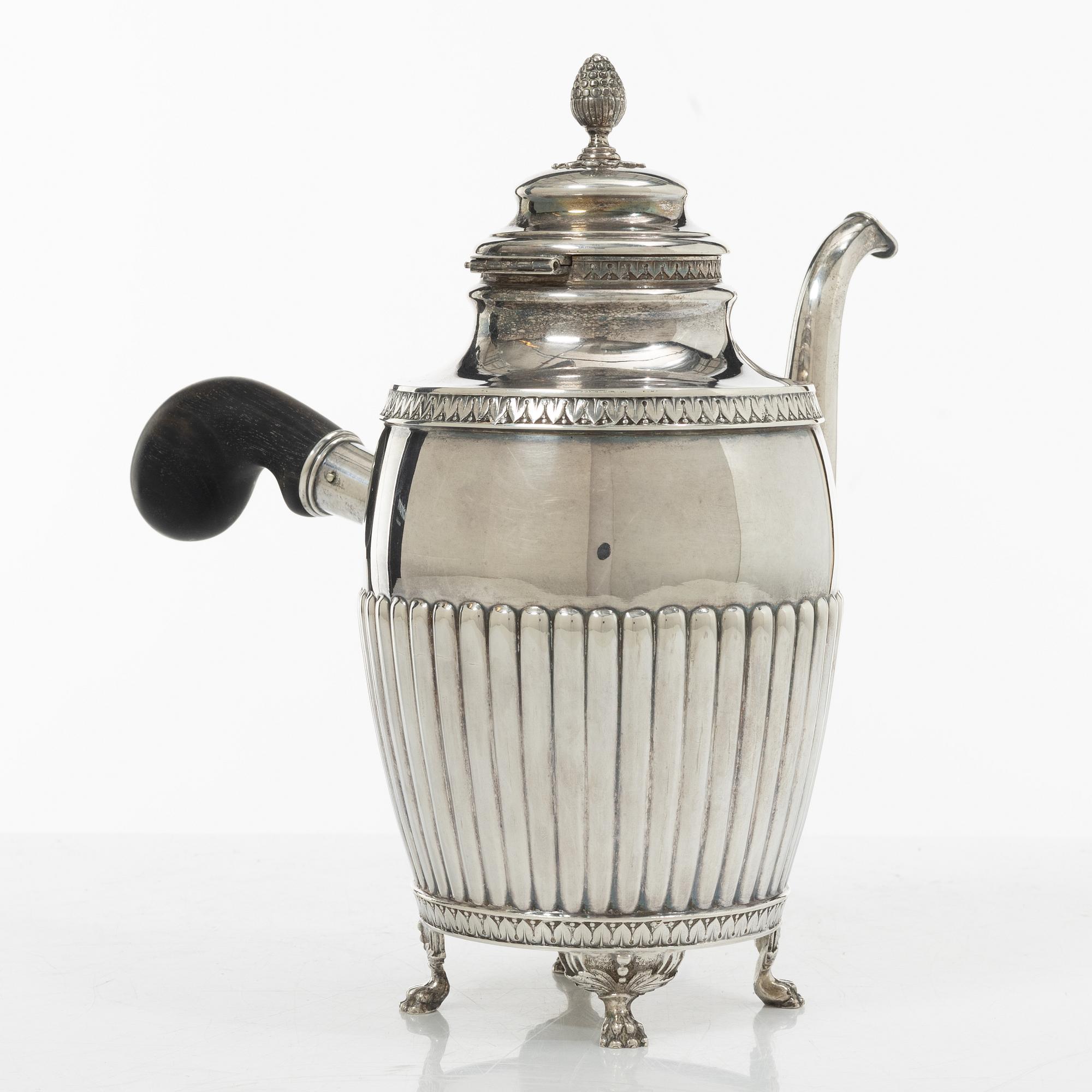 Kaffekanna, silver, KG Markströms Guldsmeds AB, Uppsala, 1931.