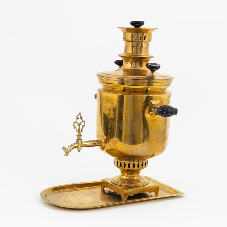 A circa 1900 brass samovar.