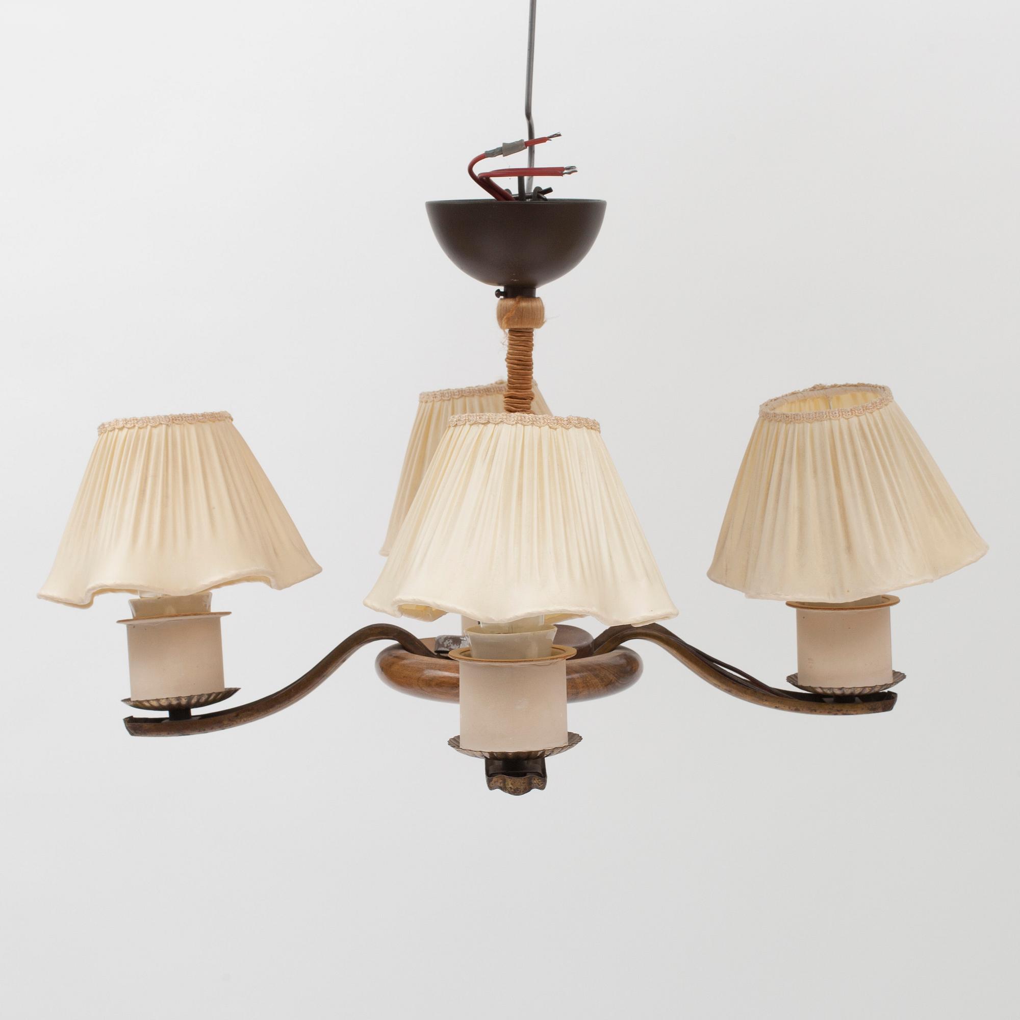TAKLAMPA, stämplad Taito Oy, 1930-tal. Höjd 34 cm.