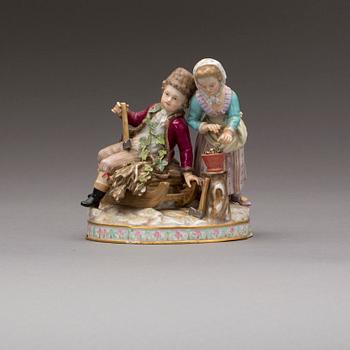 FIGURIN, Meissen, tidigt 1900-tal, porslin.