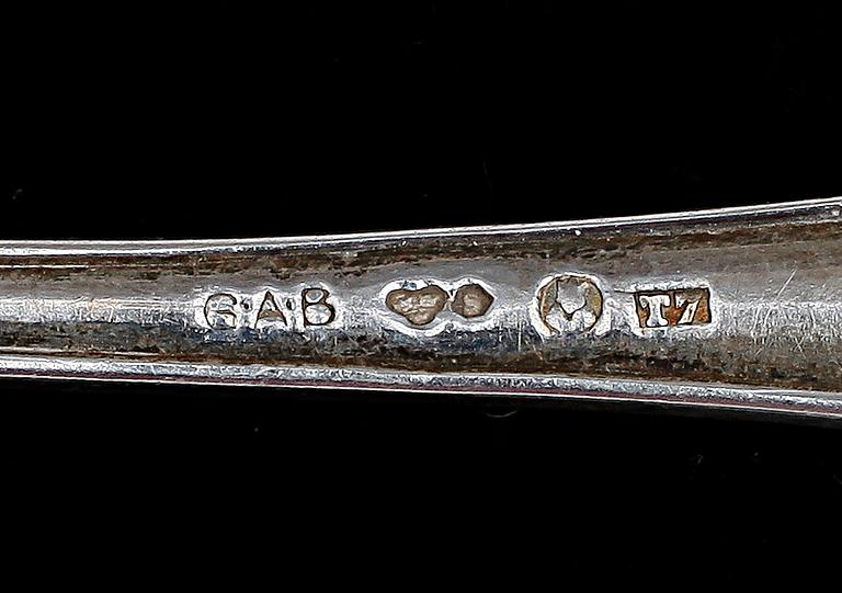 PARTI BESTICK, silver, bla GEWE, 1900-tal. Totalvikt ca 600 gram.