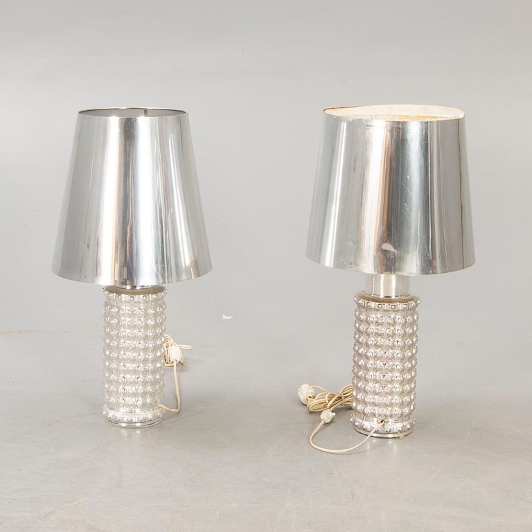 A pair of Helena Tynell glass table lamps for Luxus 1980s.