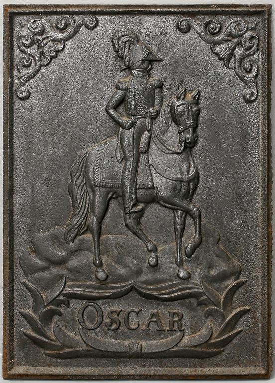 SÄTTUGNSPLATTA, gjutjärn, Oscar I.