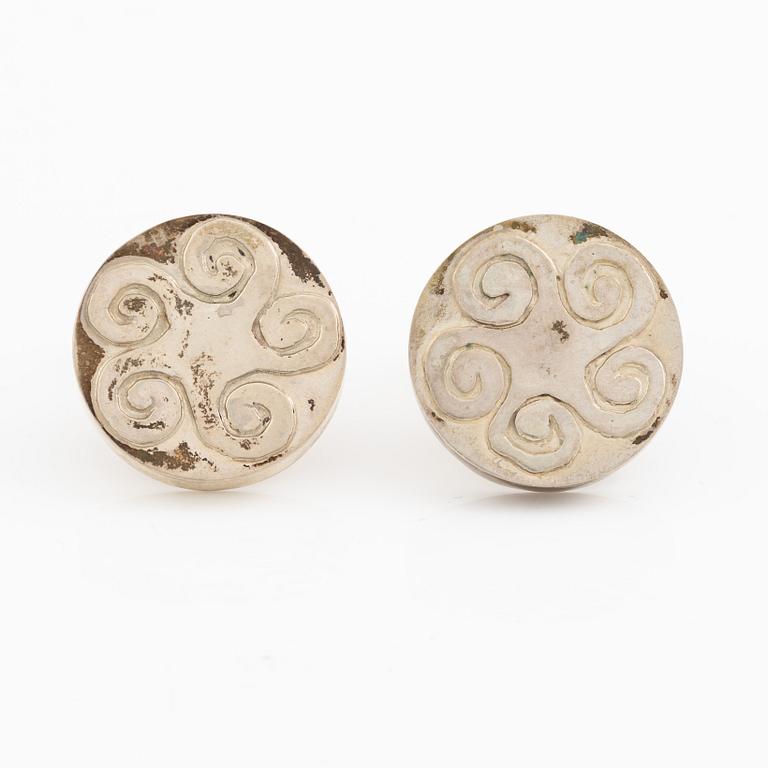 PA Lundahl-Terrs, ett par manschettknappar silver, Växjö 1966.