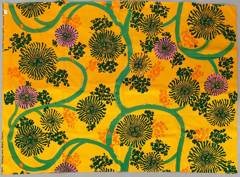 Six pieces of fabric from the third quarter of the 20th century.