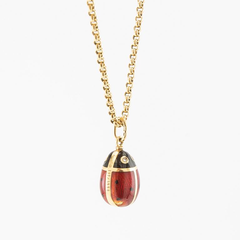 Fabergé pendant in 18K gold and enamel, numbered 167/1000, crafted by Victor Mayer.