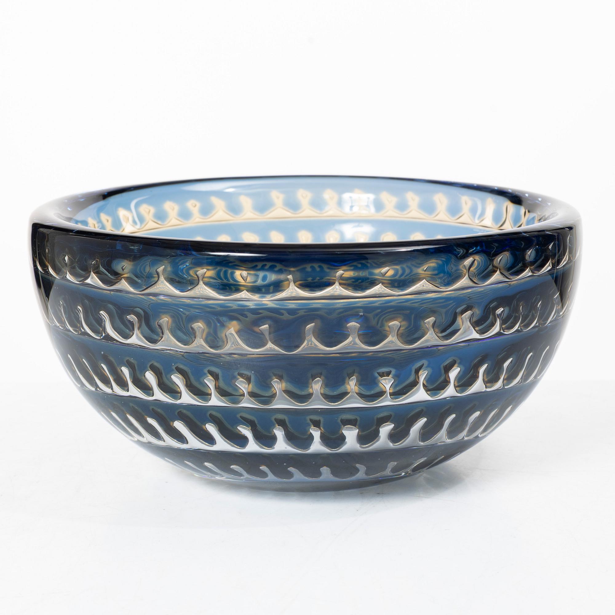 Edvin Öhrström, skål, glas, Ariel Orrefors 1976.