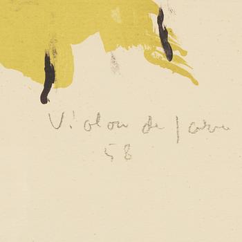 Asger Jorn, färglitografi, daterad 58 och numrerad 18/35 med blyerts.