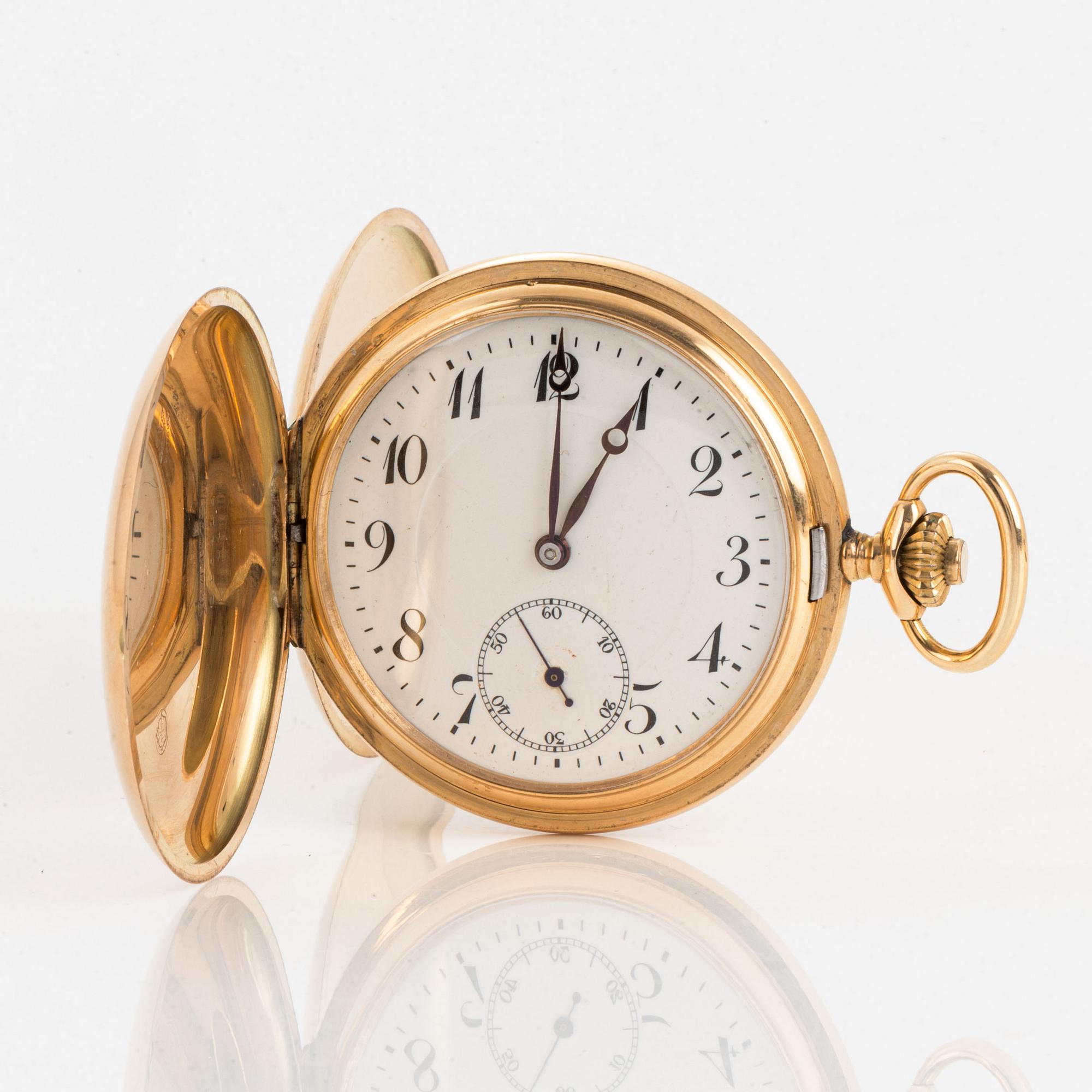 Pocket watch, hunter, 51 mm.