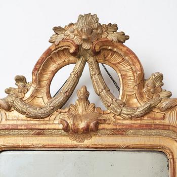 A Swedish Rococo mirror, 18th century.