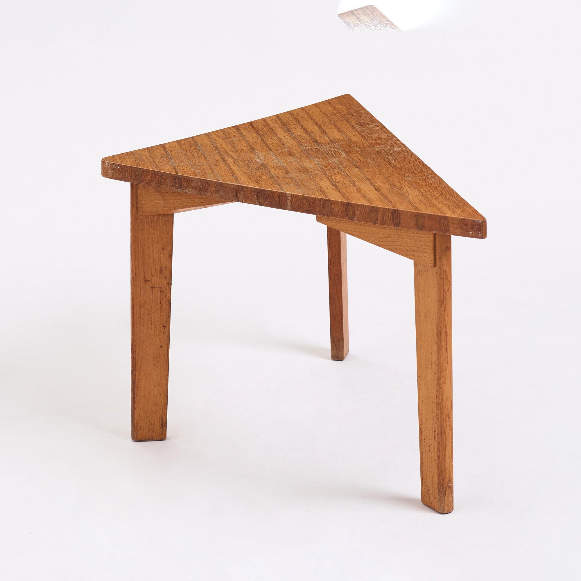 Carl-Axel Acking, a triangular low table, Nordiska Kompaniet, 1940-50s. Provenance Carl-Axel Acking.
