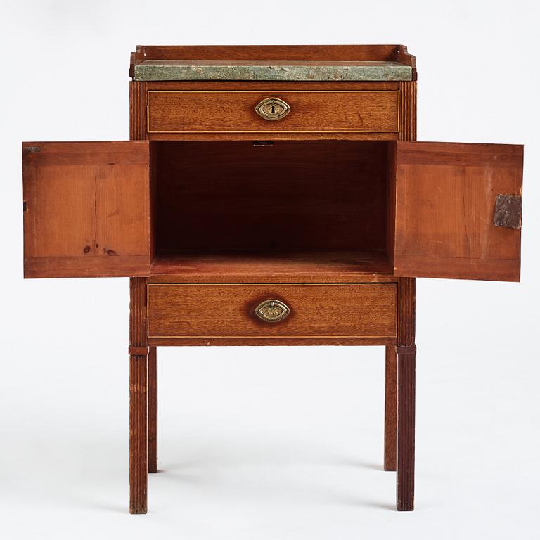 A late Gustavian small cabinet signed by Gren 1803.