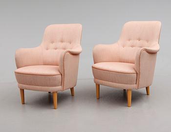 FÅTÖLJER, 1 par, "Samsas", Carl Malmsten, 1900-talets andra hälft.