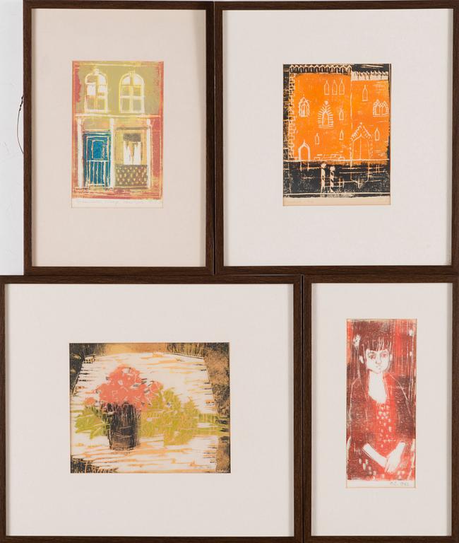 CHRISTINA SNELLMAN, Four woodcuts, 1960-70s.