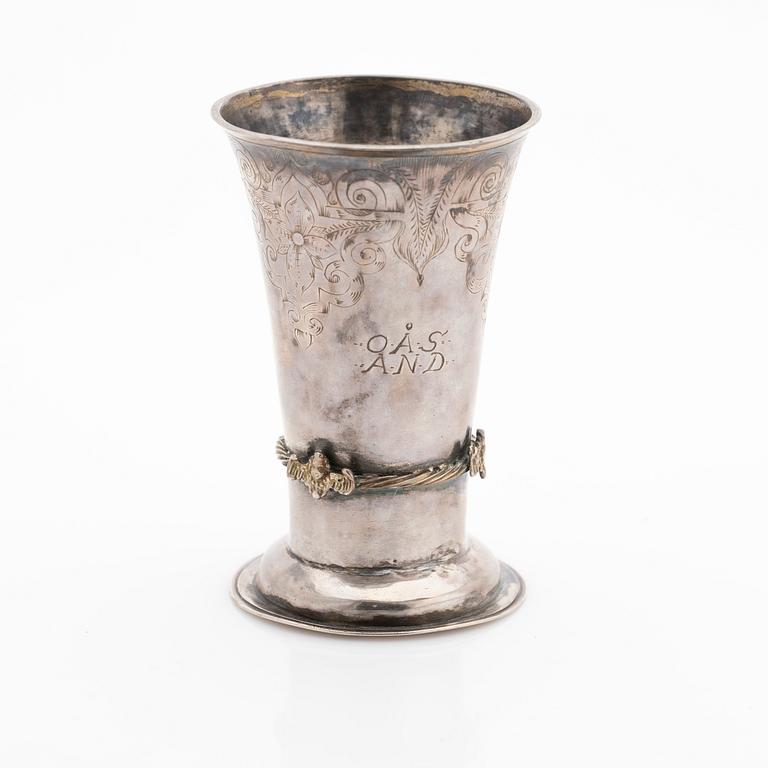 Beaker, silver, Nils Berlin (1693–1714), Kristianstad.