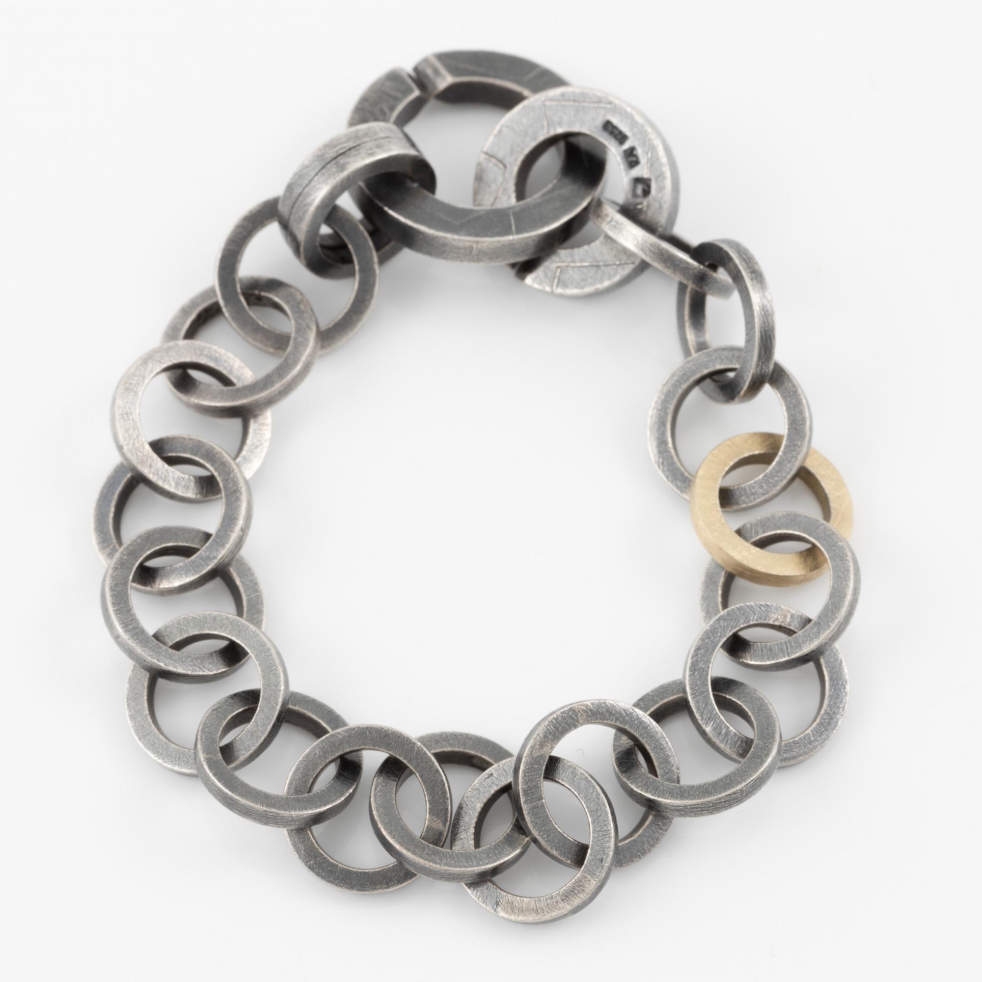 Bracelet, necklace, a pair of earrings, and a ring, Pia Rauff, silver with small diamonds.
