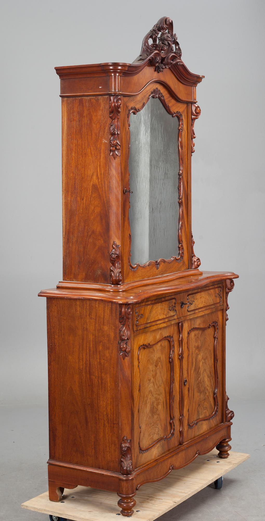 SPEGELSKÅP, nyrokoko, 1800-tal.