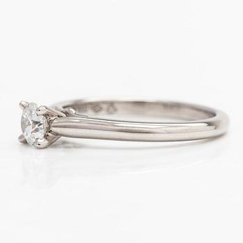 Cartier, a platinum ring with a diamond, ca. 0.30 ct according to engraving.