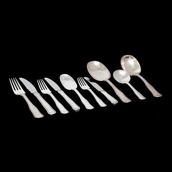 A Harald Nielsen set of 148 pcs of 'Old Danish' flatware, Georg Jensen, Copenhagen 1945-77.