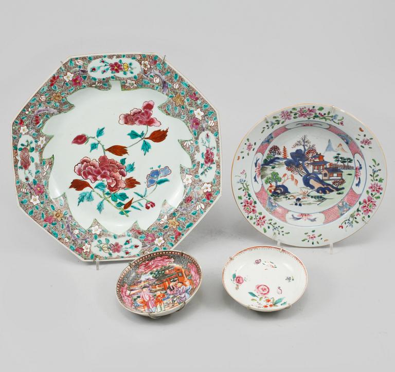 PARTI PORSLIN, 4 delar, Kina, 1700-tal.