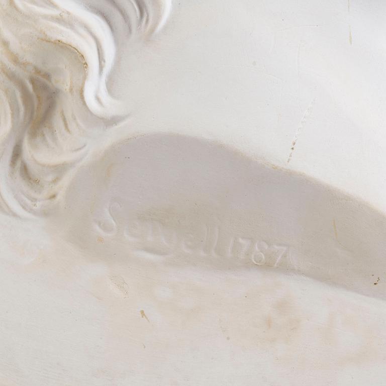 JOHAN TOBIAS SERGEL, efter, medaljong av gips, 1900-tal.