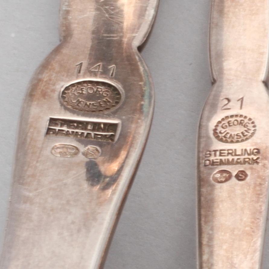 SERVERINGSSKEDAR, 2 st, silver, Georg Jensen, Danmark, 1900-tal, vikt ca 100 g.