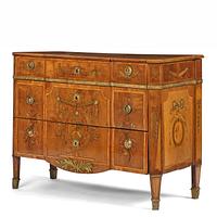 A Gustavian parquetry commode by J. Hultsten (master in Stockholm 1773-94).