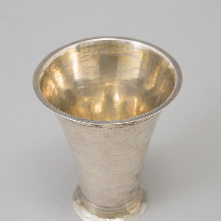 A SWEDISH SILVER BÄGARE by Olof Sedin, Gävle 1803.