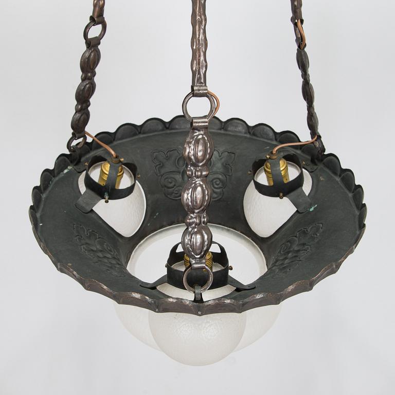 Arvid Böhlmarks Lampfabrik, chandelier model “5680”, Stockholm, 1910s–1920s.