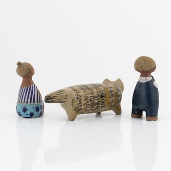 Lisa Larson, figuriner, 3 st, stengods, Gustavsberg.