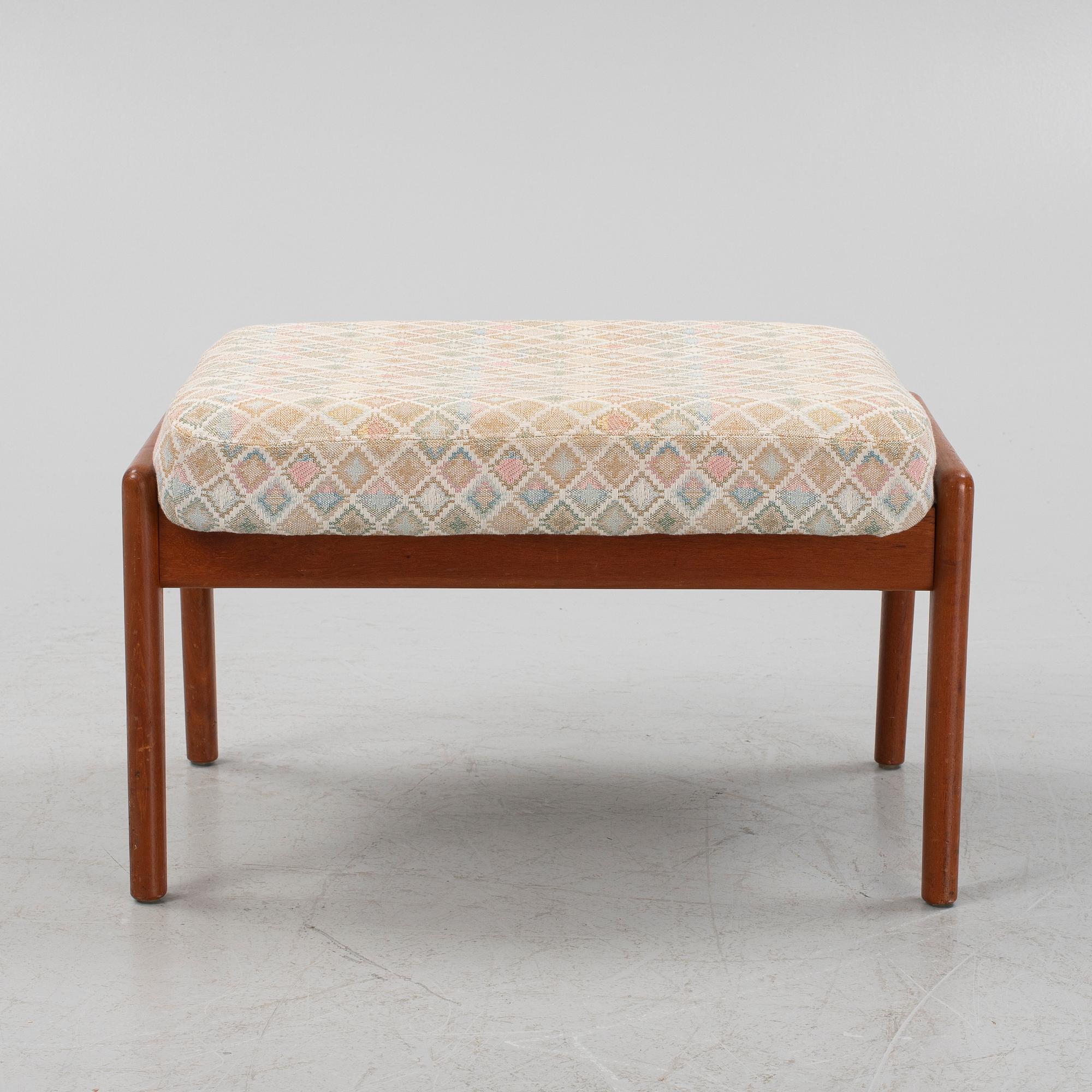 Folke Ohlsson, fåtölj med fotpall, "Profil", Dux, 1960-tal.