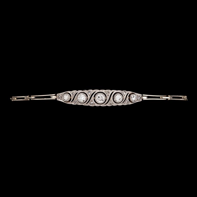 BRACELET, brilliant cut diamonds, tot. app. 0.40 cts.