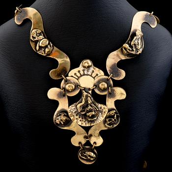SEPPO TAMMINEN, NECKLACE, brass, 1970s.