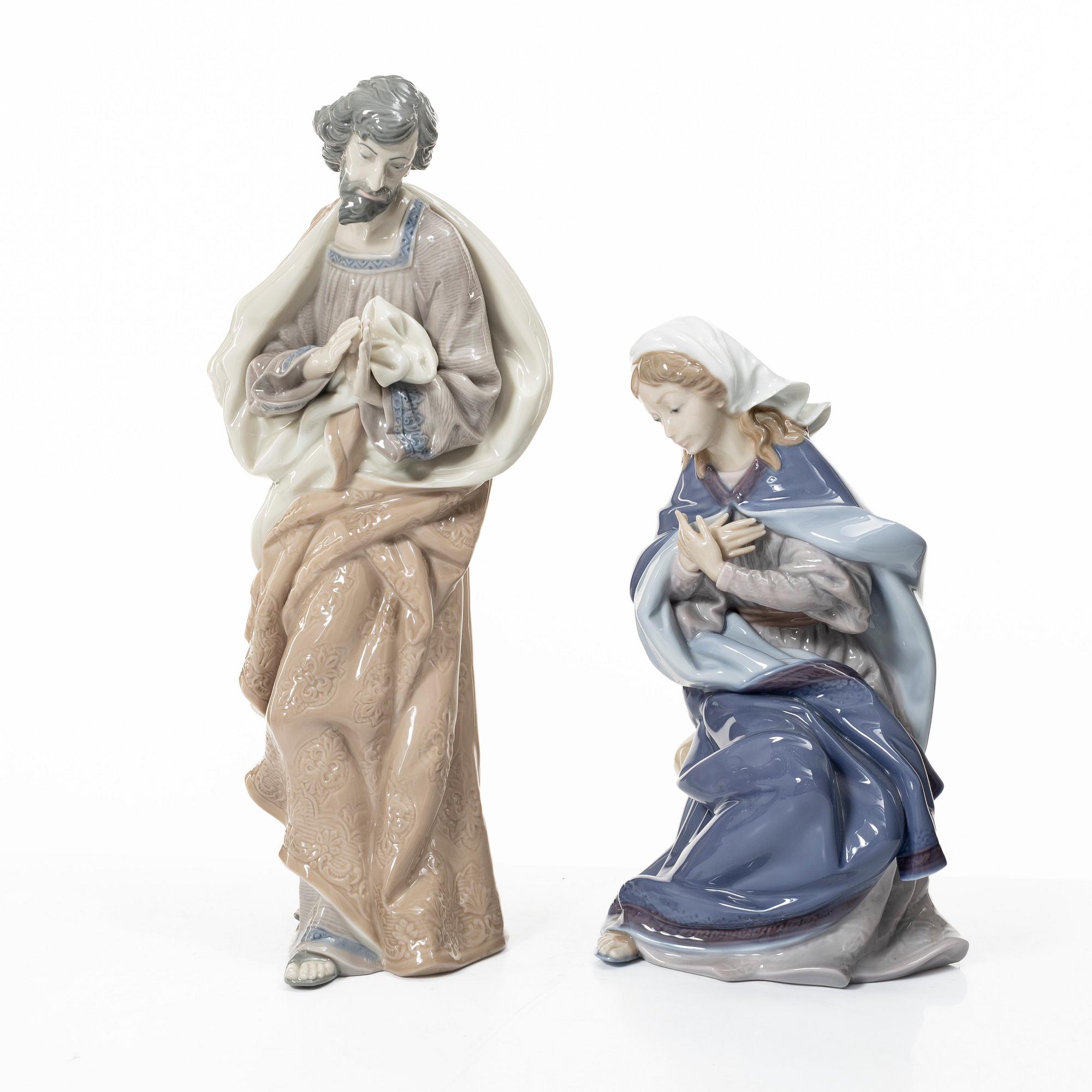 Lladró, krubbfiguriner, 6 st, Spanien.