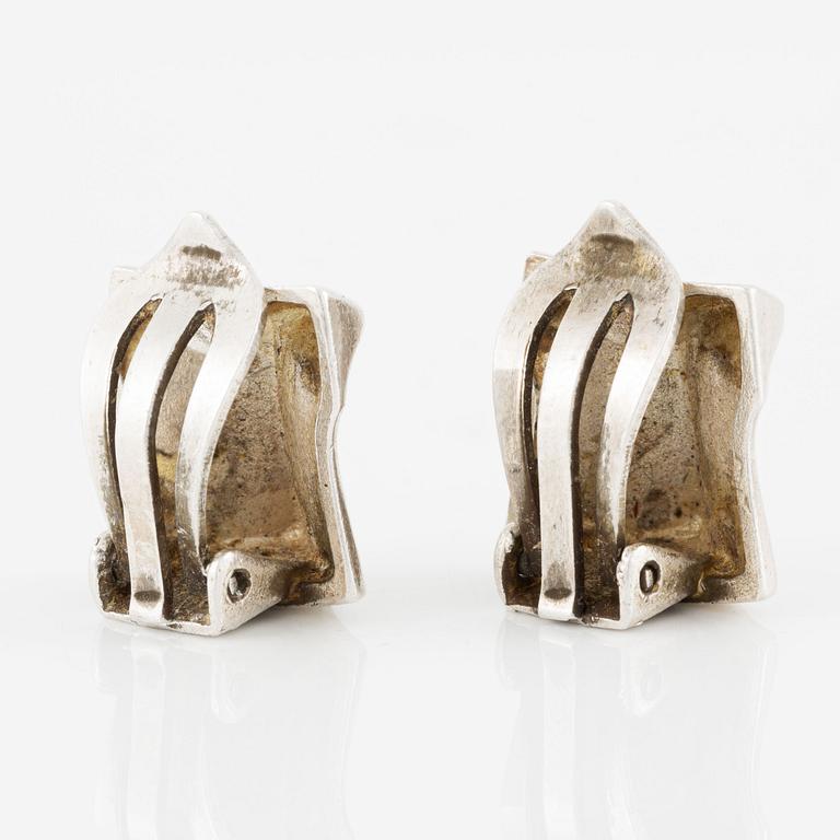 Björn Weckström/Lapponia, örhängen, clips, sterlingsilver, "Muletta".